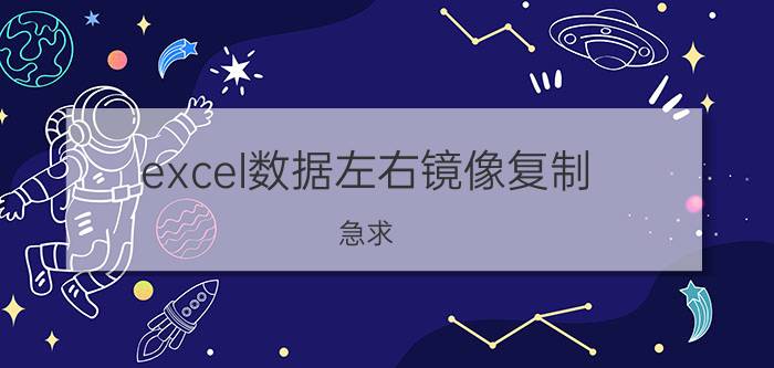 excel数据左右镜像复制 急求：excel如何镜像排列？